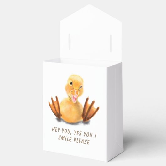 おもしろいギフトボックスとハッピーイエローダック – スマイル フェイバーボックス (オープン)