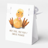おもしろいギフトボックスとハッピーイエローダック – スマイル フェイバーボックス (裏面サイド)