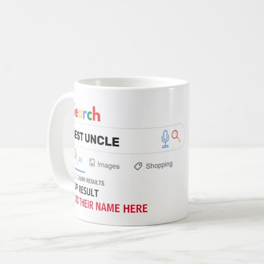 おもしろいギフト伯父叔母いとこの甥の姪の母ダ コーヒーマグカップ (正面左)