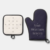 おもしろいギフト名言 お気に入りのウィンタースポーツの飾り 鍋つかみ&鍋敷きセット (正面)