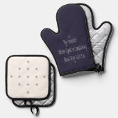 おもしろいギフト名言 お気に入りのウィンタースポーツの飾り 鍋つかみ&鍋敷きセット (正面/裏面)