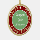 おもしろいギフト!ハッピー退職したクリスマス飾り セラミックオーナメント (右)