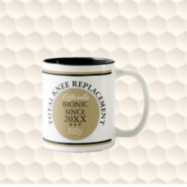 おもしろいギフト～バイオニック膝置換マグカップ ツートーンマグカップ