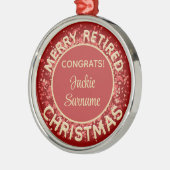 おもしろいギフト!メリー退職した飾 メタルオーナメント (左)