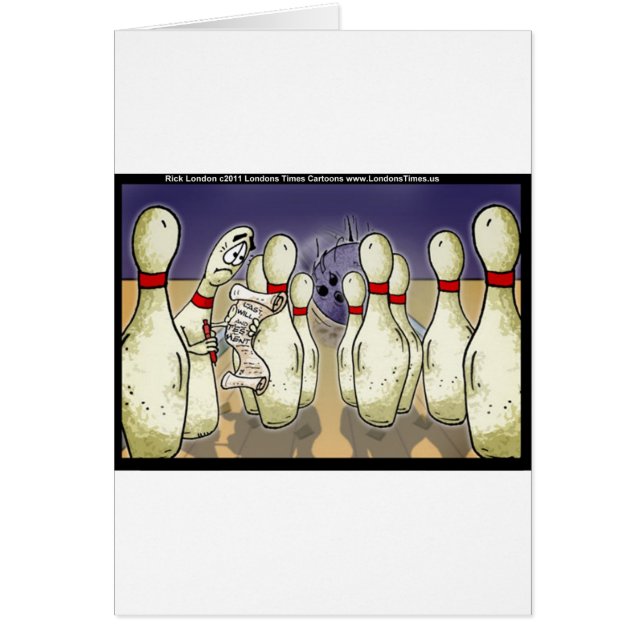 おもしろいギフトTシャツカードなどのLiving+Bowling+Pin (正面)