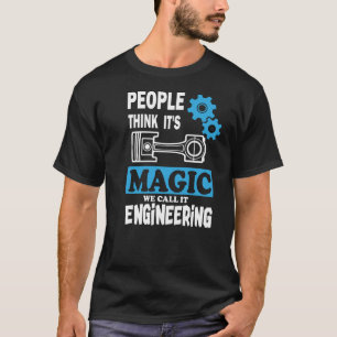 おもしろいギーク引用文技術カッコいい魔法エンジニアリング Tシャツ