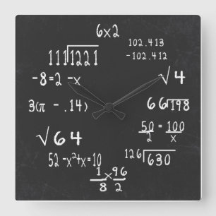 おもしろいギーク数学 スクエア壁時計