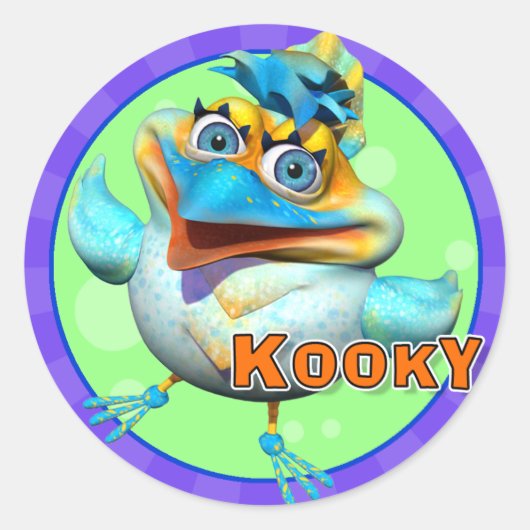 おもしろいクイ鳥のシール ラウンドシール (正面)