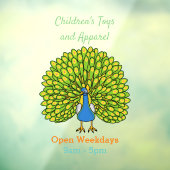 おもしろいクジャク鳥イラストレーション ウィンドウサイン (シート3)