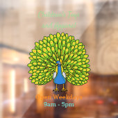 おもしろいクジャク鳥イラストレーション ウィンドウサイン (シート2)