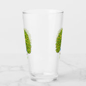 おもしろいクジャク鳥イラストレーション タンブラーグラス (左)