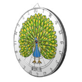 おもしろいクジャク鳥イラストレーション ダーツボード (正面右)