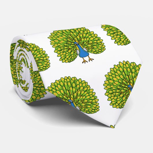 おもしろいクジャク鳥イラストレーション ネクタイ (ロール)