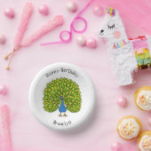 おもしろいクジャク鳥イラストレーション ペーパーボウル (パーティー)