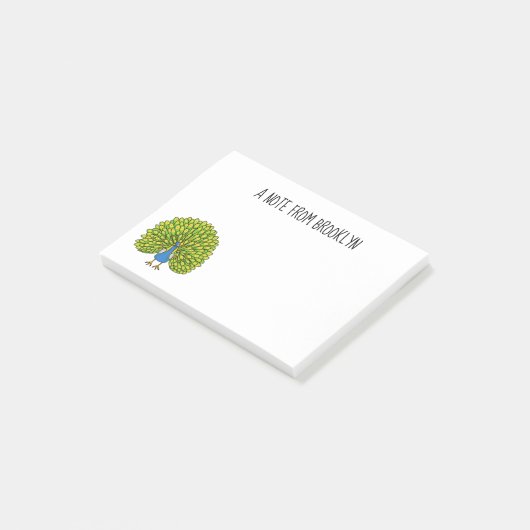 おもしろいクジャク鳥イラストレーション ポストイット (アングル)