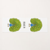 おもしろいクジャク鳥イラストレーション ヨガマット (裏面(横))