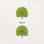 おもしろいクジャク鳥イラストレーション ヨガマット (裏面)