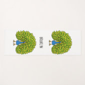 おもしろいクジャク鳥イラストレーション ヨガマット (正面(横))