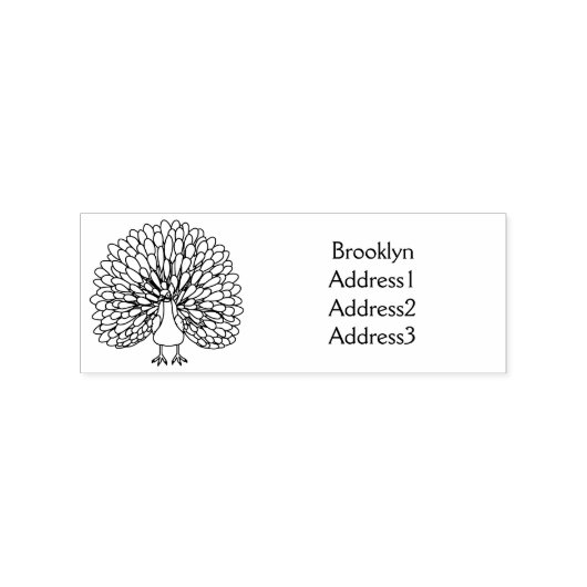 おもしろいクジャク鳥イラストレーション ラバースタンプ (インプリント)