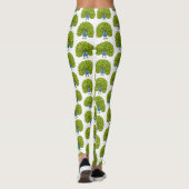 おもしろいクジャク鳥イラストレーション レギンス (裏面)