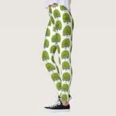 おもしろいクジャク鳥イラストレーション レギンス (左)