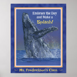 おもしろいクジラプリントザ・クラスルーム深いブルー ポスター