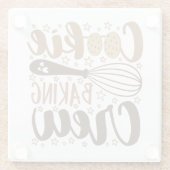 おもしろいクッキーベーキングクルーデザイン ガラスコースター (裏面)