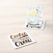 おもしろいクッキーベーキングクルーデザイン スクエアペーパーコースター (インサイチュ)