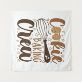 おもしろいクッキーベーキングクルーデザイン タペストリー (正面(横))