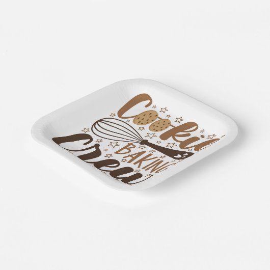 おもしろいクッキーベーキングクルーデザイン ペーパープレート (傾斜あり)