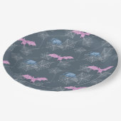 おもしろいクモとこうもりハローウィンパーティ ペーパープレート (アングル)