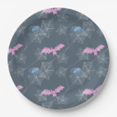 おもしろいクモとこうもりハローウィンパーティ ペーパープレート (正面)