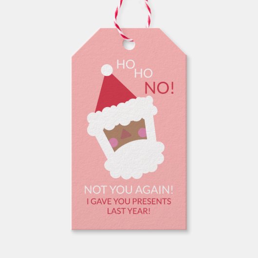 おもしろいクモダンリスマスブラックサンタクロース ギフトタグ (正面)