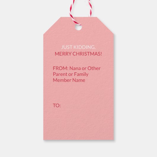 おもしろいクモダンリスマスブラックサンタクロース ギフトタグ (裏面)