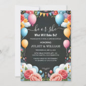 おもしろいクラウドファミリーをジェンダースペインのリビールに隠す 招待状 (正面)