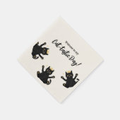 おもしろいクラウンブラックキャット誕生日 スタンダードカクテルナプキン (角)