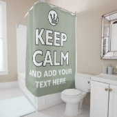 おもしろいクラウン白と保CALM +文字 シャワーカーテン (インサイチュ)