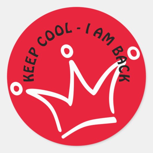 おもしろいクラウン白保カッコいいと+テキスト ラウンドシール (正面)