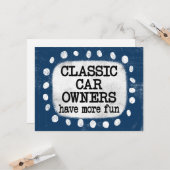 おもしろいクラシックグリーティングカードを持つ自動車の所有者 カード (正面/裏面インサイチュ)