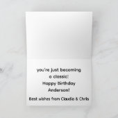 おもしろいクラシックレトロキャンパーハッピーバースデー カード (内部)