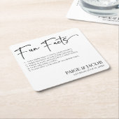 おもしろいクラシック事実ミニマルミニマル結婚リスト スクエアペーパーコースター (アングル)