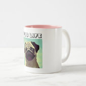 おもしろいクラシック犬のパグマグショット愛らしい今まで可愛い最愛 ツートーンマグカップ (正面右)