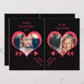 おもしろいクラスバレンタインデーパーティーハートフォトカード シーズンカード (正面/裏面)