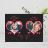 おもしろいクラスバレンタインデーパーティーハートフォトカード シーズンカード (スタンド正面)