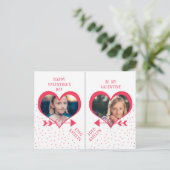 おもしろいクラスバレンタインデーパーティーハートフォトカード シーズンポストカード (スタンド正面)