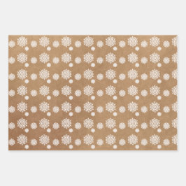 おもしろいクラフトスノーフレーククリスマスジンルオールザウェイ ラッピングペーパーシート