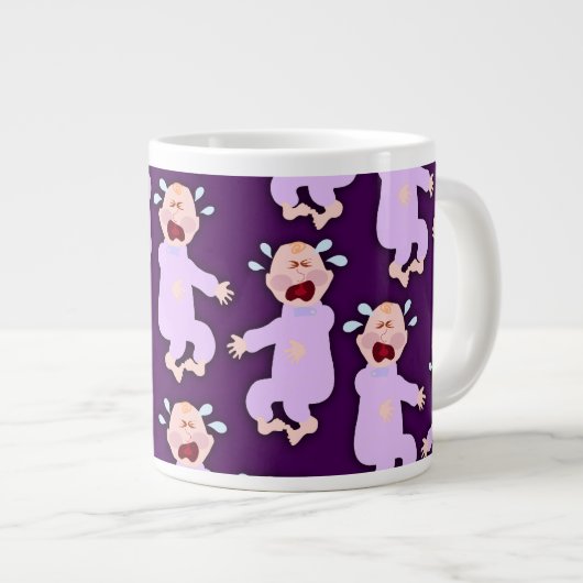 おもしろいクランキークライベビーキャラクターマンガアート ジャンボコーヒーマグカップ (正面右)