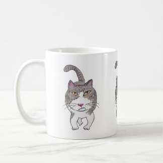 おもしろいクランク子猫ペットドードルアートデザイン コーヒーマグカップ