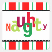 おもしろいクリいけなスカラフルモダンタイポグラフィ スクエアシール (正面)