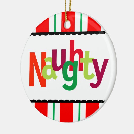 おもしろいクリいけなスカラフルモダンタイポグラフィ セラミックオーナメント (左)